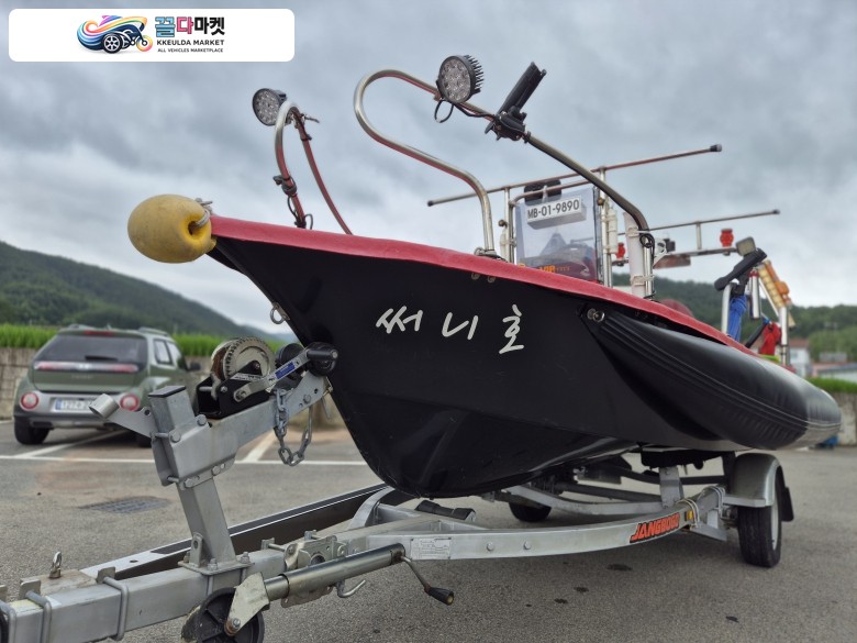 frp430 4인승 레저낚시보트_도하츠30마력_트레일러 팔아요!